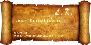 Lauer Krisztián névjegykártya